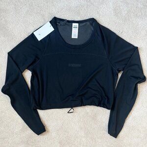 Gymshark Women’s Lightweight Seamless Activewear Top - Black - Sz Large - NWT